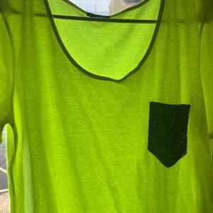 Neon Green women's shirt with pocket